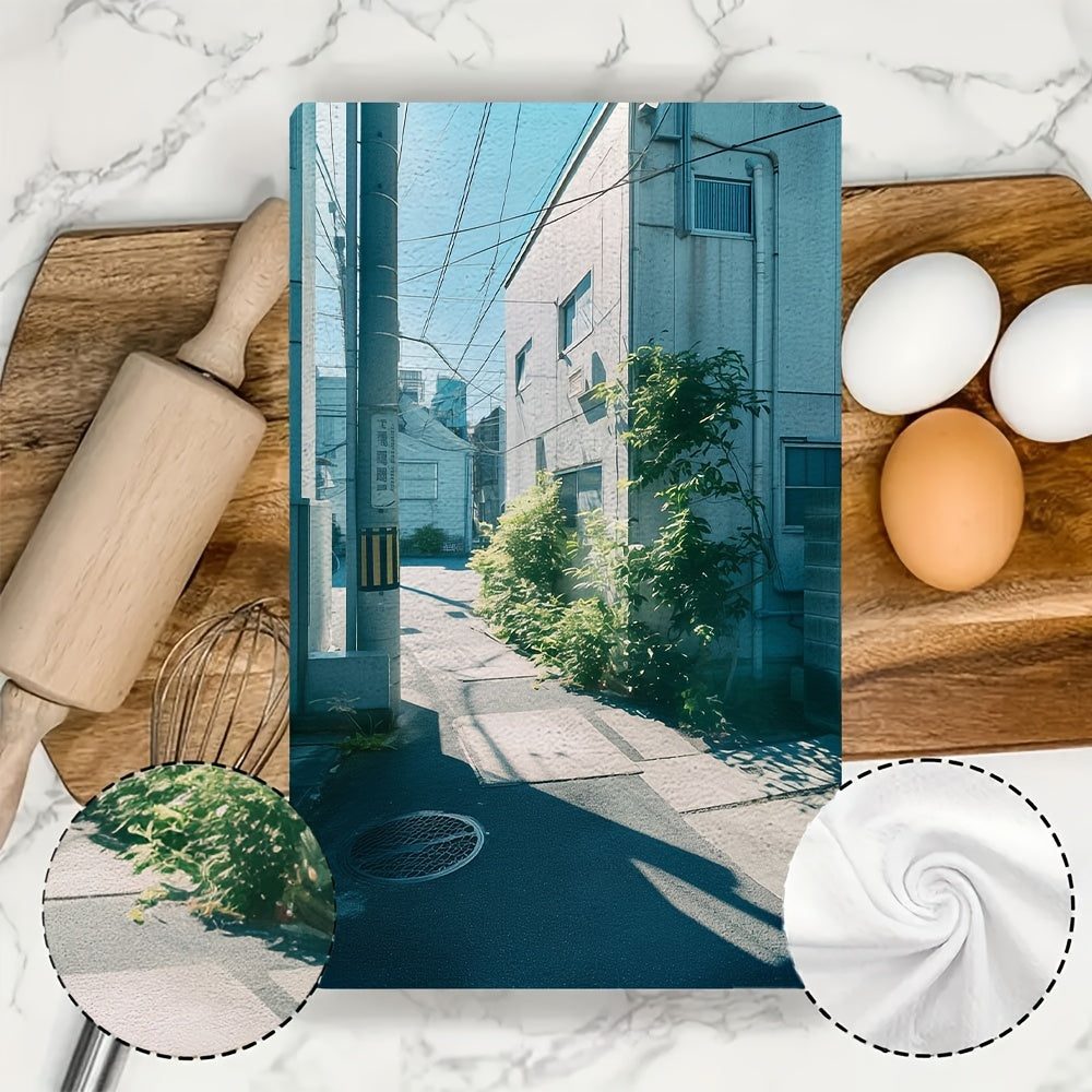 This pair of ultra-soft kitchen towels is perfect for a day exploring a local photography exhibit or art show. Highly absorbent and ideal for holiday decorations, these dish towels are machine washable and measure 40.64 x 60.96 cm.