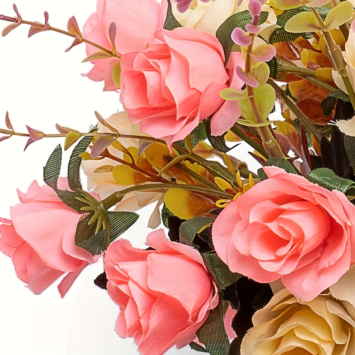 1PC Artificial Autumn Roses for Home Decor, Wedding Bouquets, and Holiday Decoration - Container Not Included.