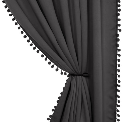 1 thermal insulated blackout curtain panel suitable for study, living room, and kitchen. This decorative curtain features a rod/pole pocket design for added privacy and energy efficiency.