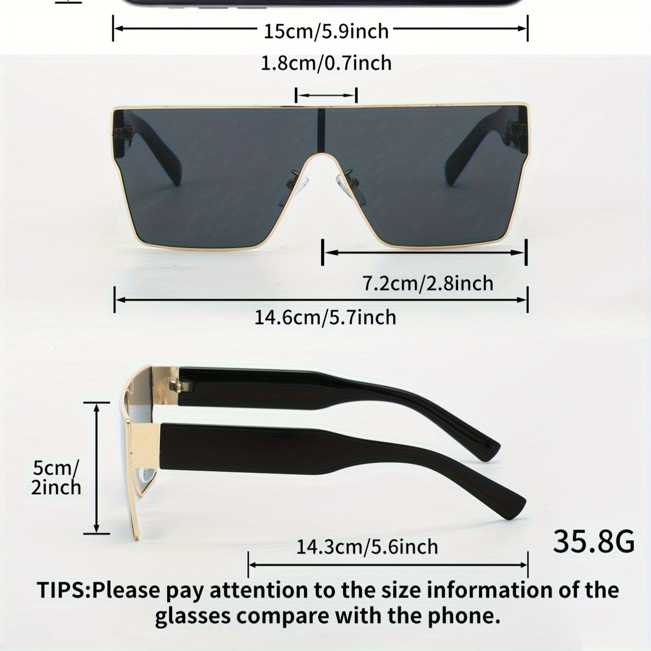 Hiking glasses with metal frame and anti-reflective lenses, featuring a trendy square design for unisex fashion.