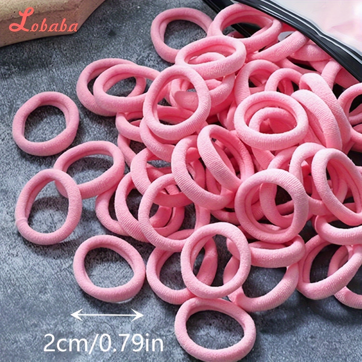 300PCS Lobaba Elastic Hair Ties - Korean style seamless rubber bands in cute mixed colors, suitable for teens and adults.