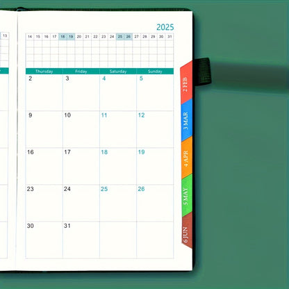 2025 Calendar Planner with 400 pages of thickened paper for daily log, self-discipline, and time management. English desk organizer for office efficiency, ideal New Year gift for adults.