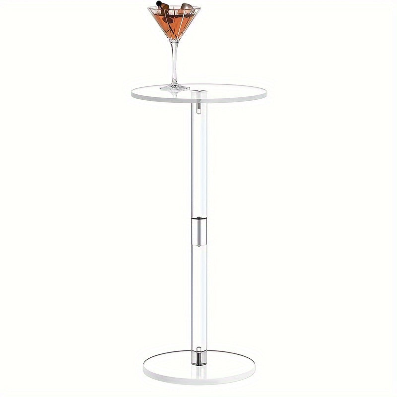 Transparent acrylic tea table for one person, designed in a Nordic simple and creative fashion. This modern small round table is perfect for saving space and adds a touch of style to any corner of your home.