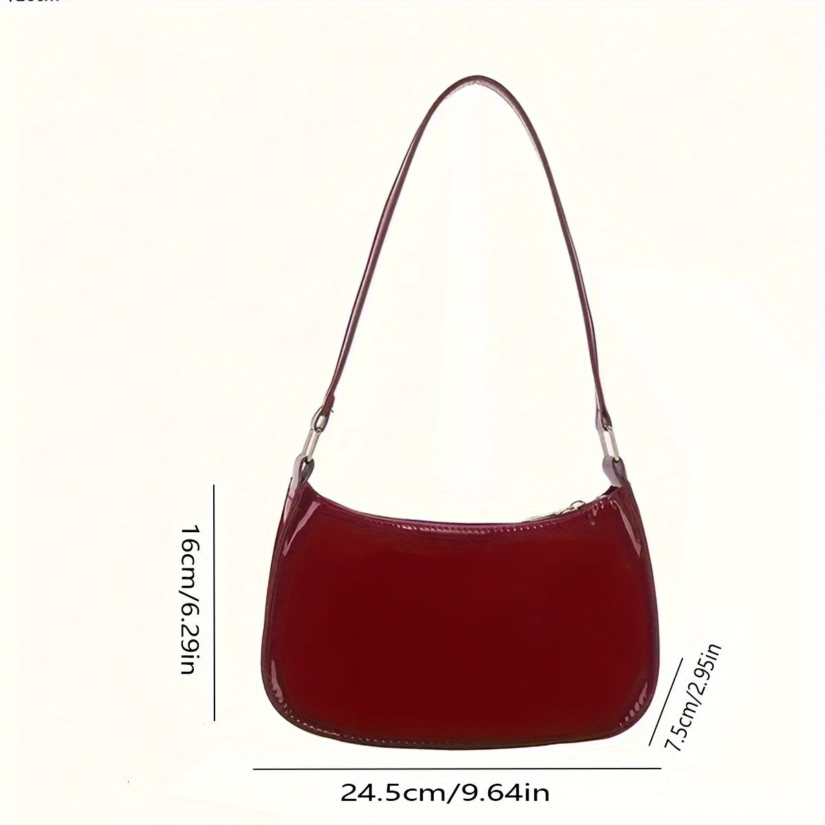 Vintage handbag for women, chic shoulder design, glossy material, sold individually.