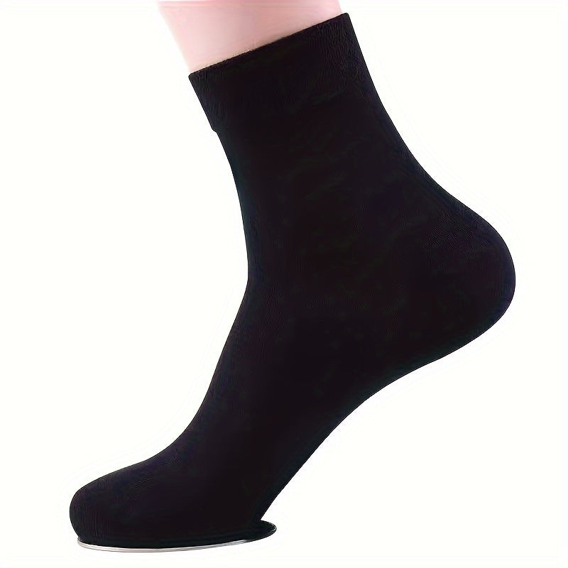 10 pairs of unisex diabetic socks made of breathable polyester fiber spandex blend with comfortable elastic knitted fabric, ideal for elderly.