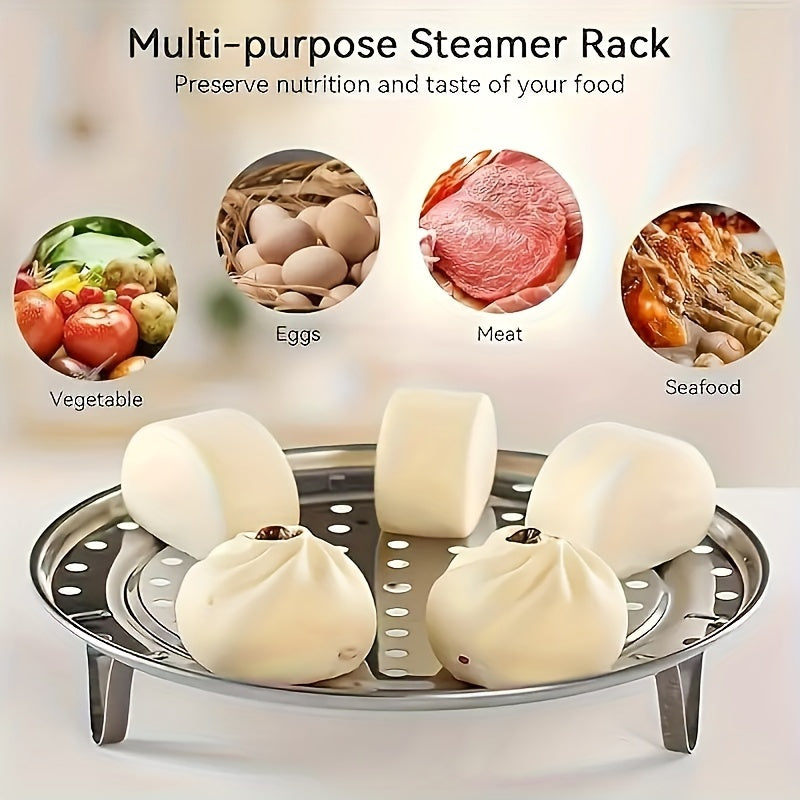 Durable Stainless Steel Steam Tray Rack, Multipurpose Steamer for Healthy Cooking, Detachable and Easy to Clean. Non-Magnetic, Thickened Design Saves Space in the Kitchen.