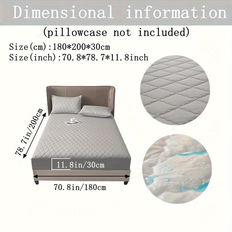 Ultra-Soft Geometric Embossed Waterproof Fitted Sheet - Deep Pocket, Pillowcase and insert not included, Ideal for Bedroom and Guest Room, Great Christmas Gift.