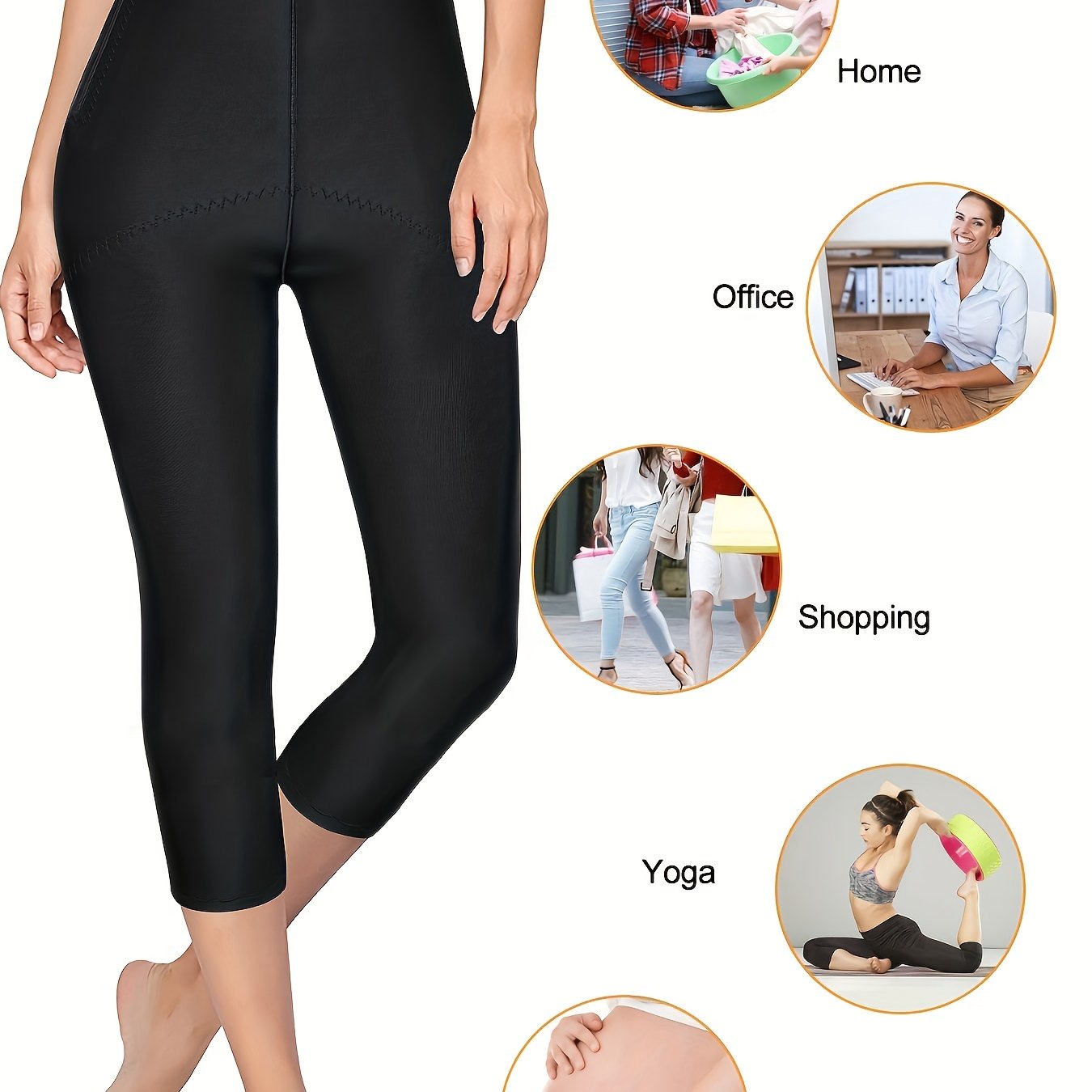 High waist capris with tummy control and butt lifting features, Women's shapewear.