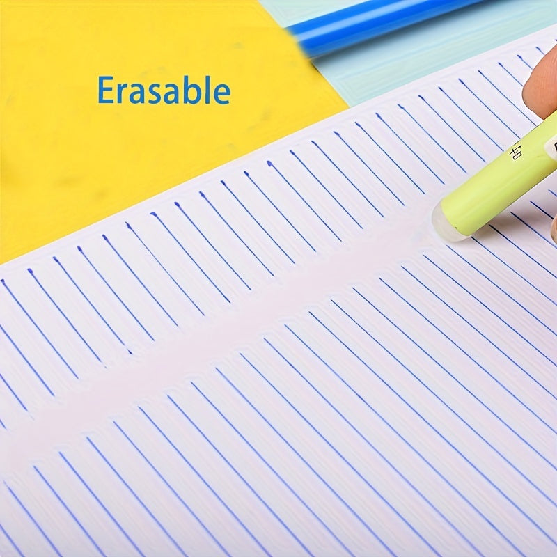 50 erasable gel pen refills, 0.5mm blue ink, washable handle, ideal for school and office writing supplies.