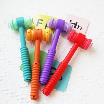 1pc dual-sided suction cup hammer for educational phonics word card tapping, classroom learning game, and interactive teaching prop for teachers.