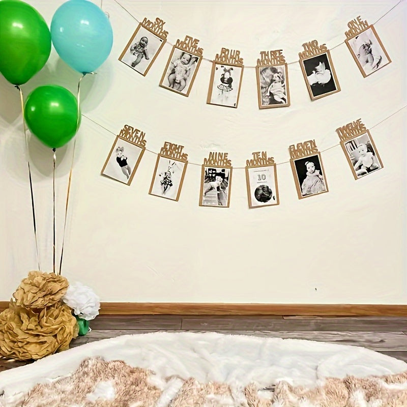 Celebrate Your Child's Journey with a 1st Birthday Photo Banner showcasing their growth from Newborn to 12 Months Old. Perfect for Boys or Girls, this Monthly Milestone Wreath is a must-have First Birthday Decoration. Get your 1st Birthday Photo Banner