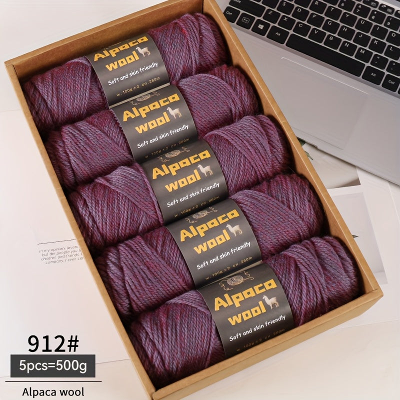 500G Alpaca Wool Yarn, 245 Thick Knitting Needles, Multi-Colored Kit for Autumn and Winter Fashion DIY Projects. Includes Yarn for Sweaters, Cardigans, Scarves, Hats, Gloves, Pants, and