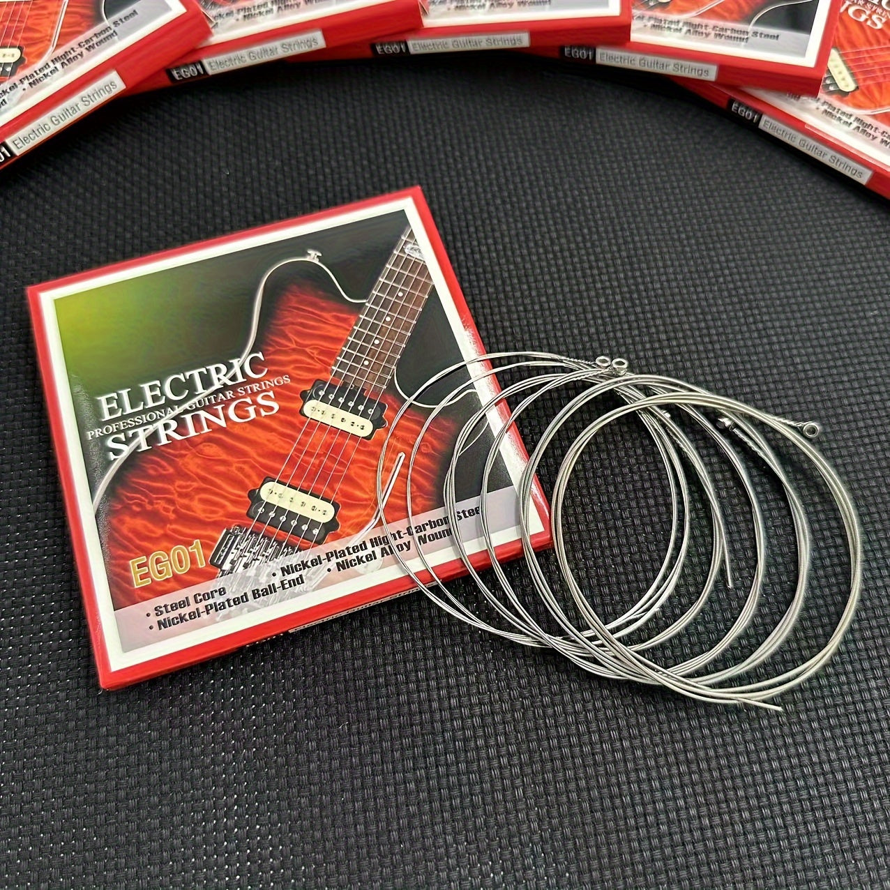 Electric Guitar Strings - Nickel-Plated High-Carbon Steel - Alloy Wound - Quality Steel Core - 6 Strings/Set - E-1st-0.02cm, B-2nd-0.03cm, G-3rd-0.04cm, D-4th-0.06cm, A-5th-0.08cm