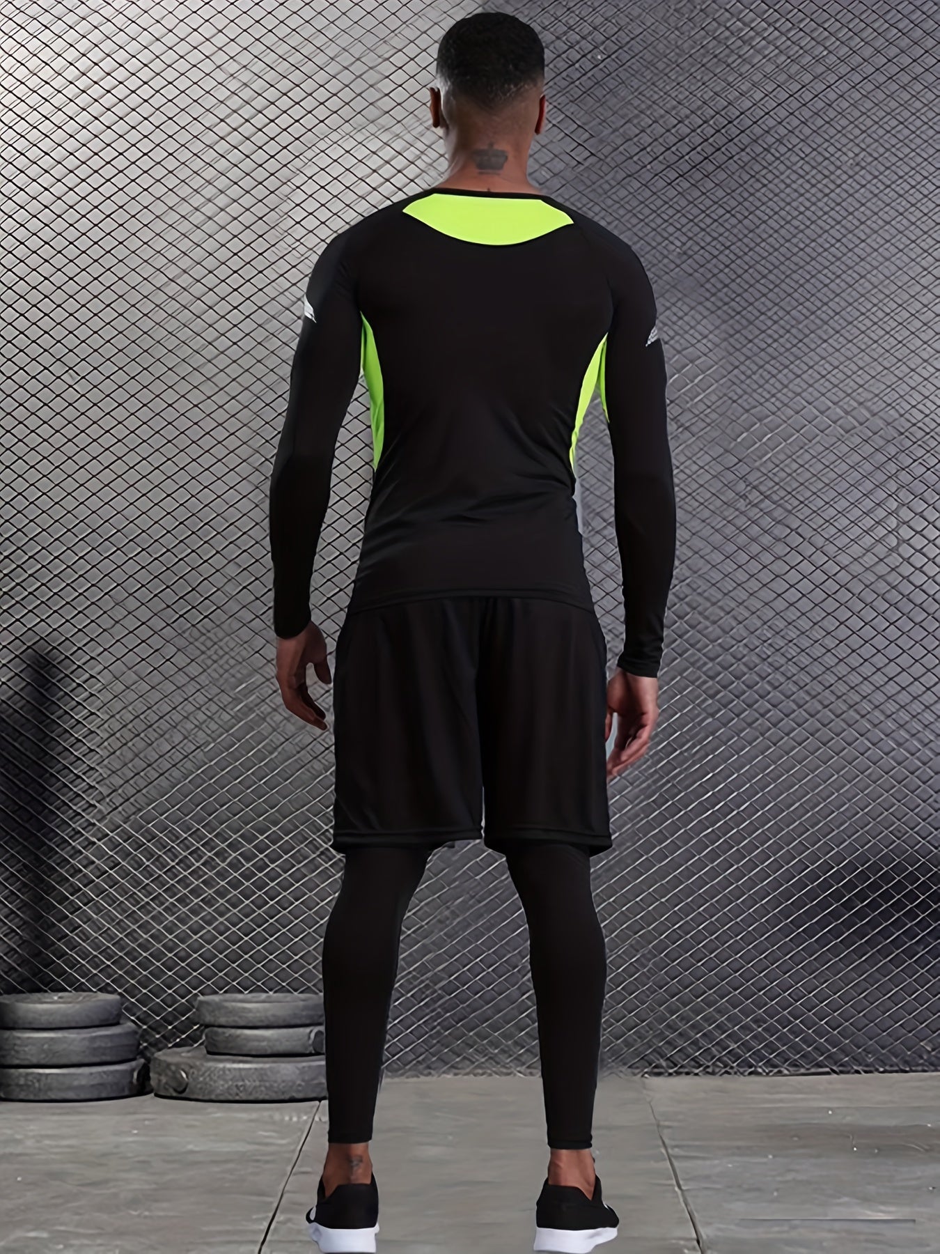 Men's 2-Piece Sports Set: Long Sleeve Shirts & Compression Pants