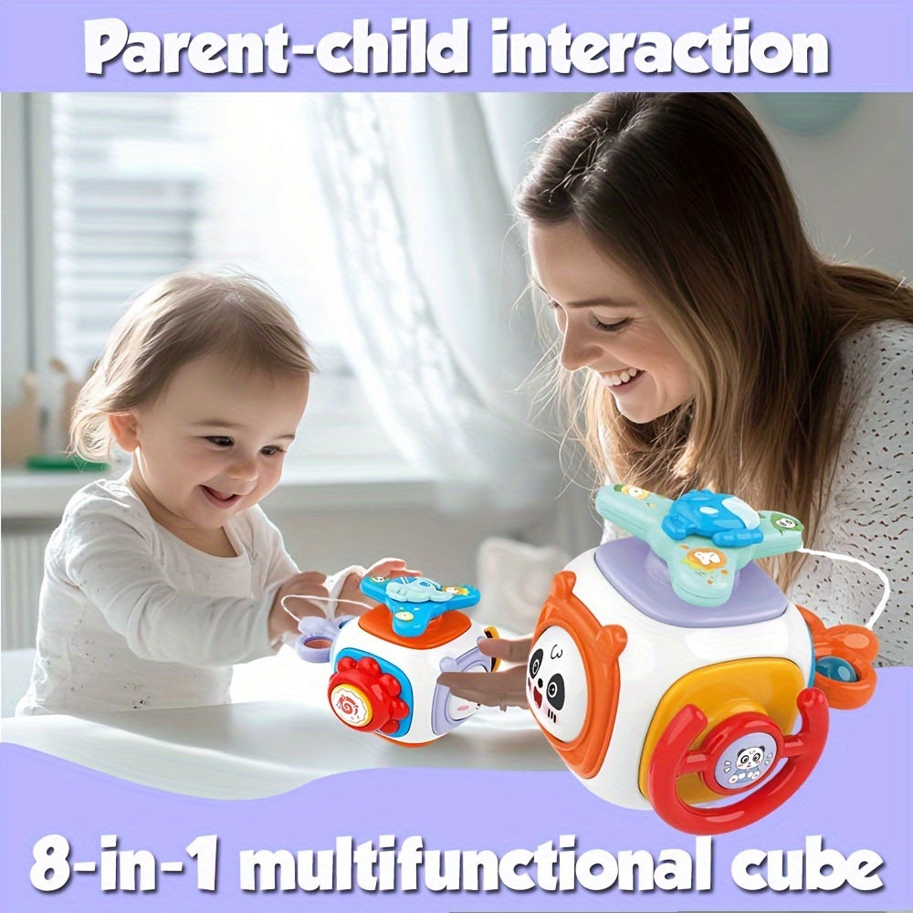 EDUVANKU presents the 1pc 8-in-1 Busy Ball Cube, a fun and engaging ABS educational toy designed for toddlers. This multi-function toy features activities that promote fine motor skills development, hand-eye coordination, and thinking skills. The Busy