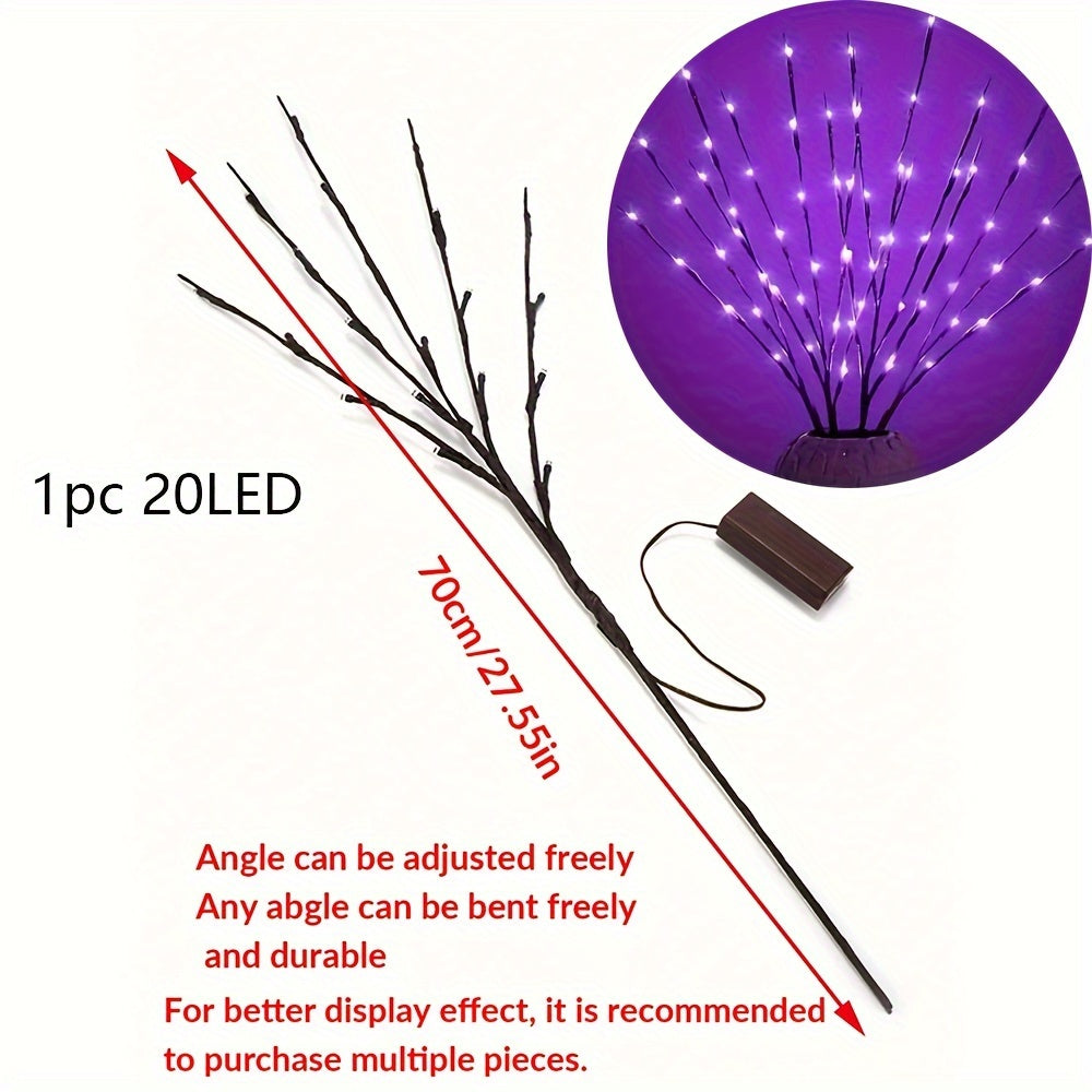 1 piece of Art Deco style 20 LED tree branch lights with geometric pattern. Freestanding tabletop decorative string lights for living room. Switch control, battery powered. Flower theme night light for bedroom, perfect for birthdays, Easter, or gifts.