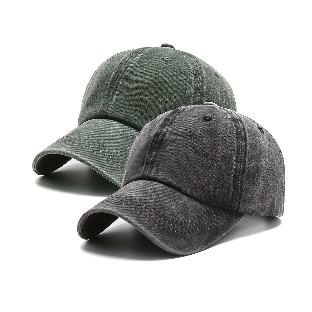 Two baseball caps for men and women, suitable for teenagers with head measurements between 56-62CM, and adjustable.