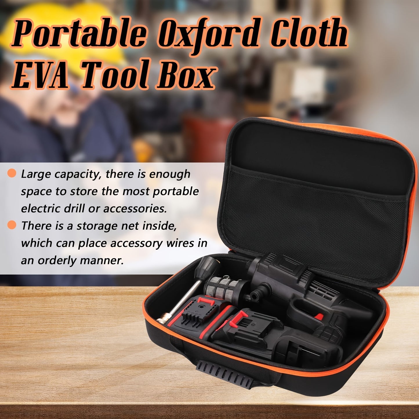 Large capacity shockproof, waterproof tool bag for electrician hardware, made from Oxford cloth.