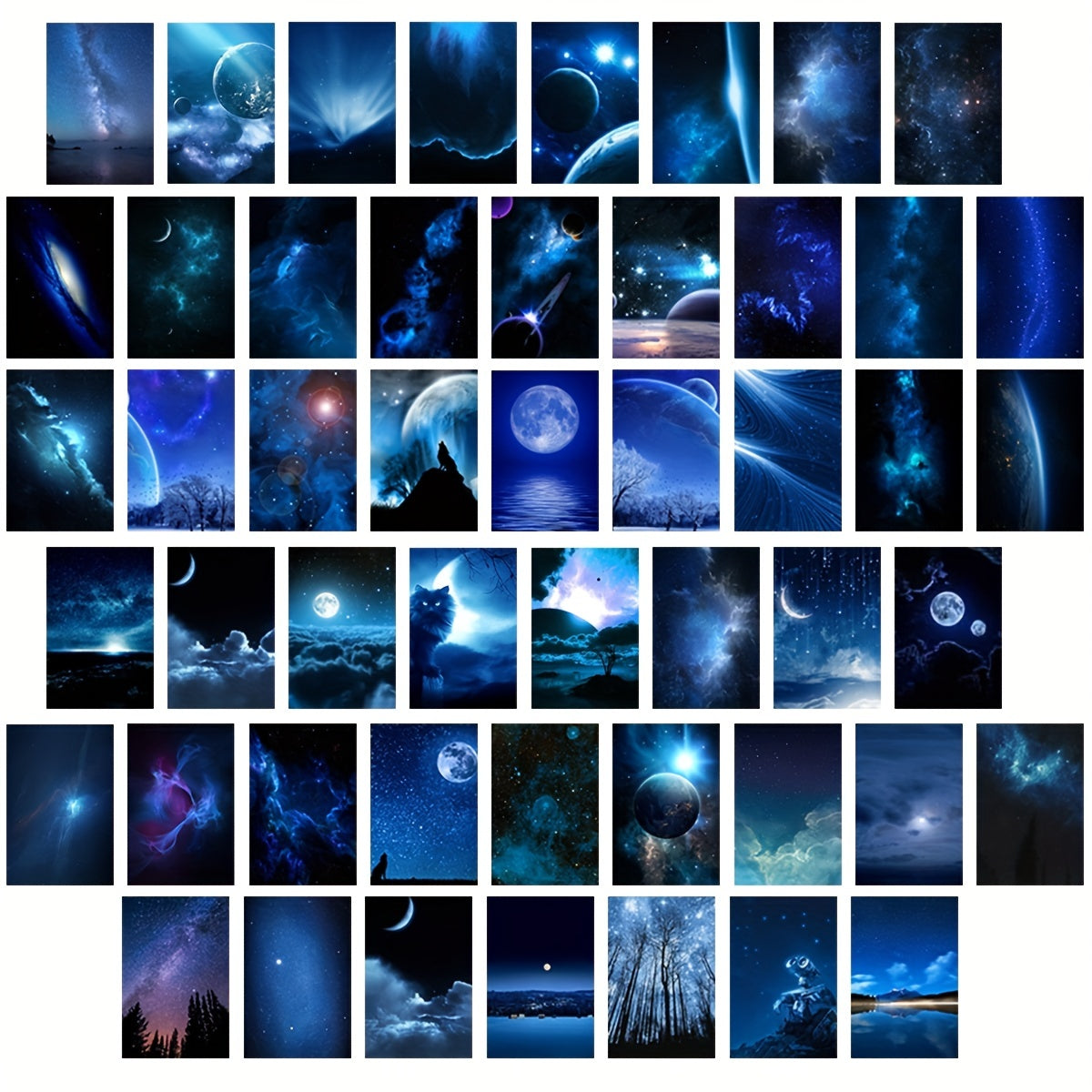 Revamp your space with the 50-piece Galaxy Starry Sky Wall Art Kit and bring the breathtaking beauty of the outer universe into your room with stunning night poster pictures!