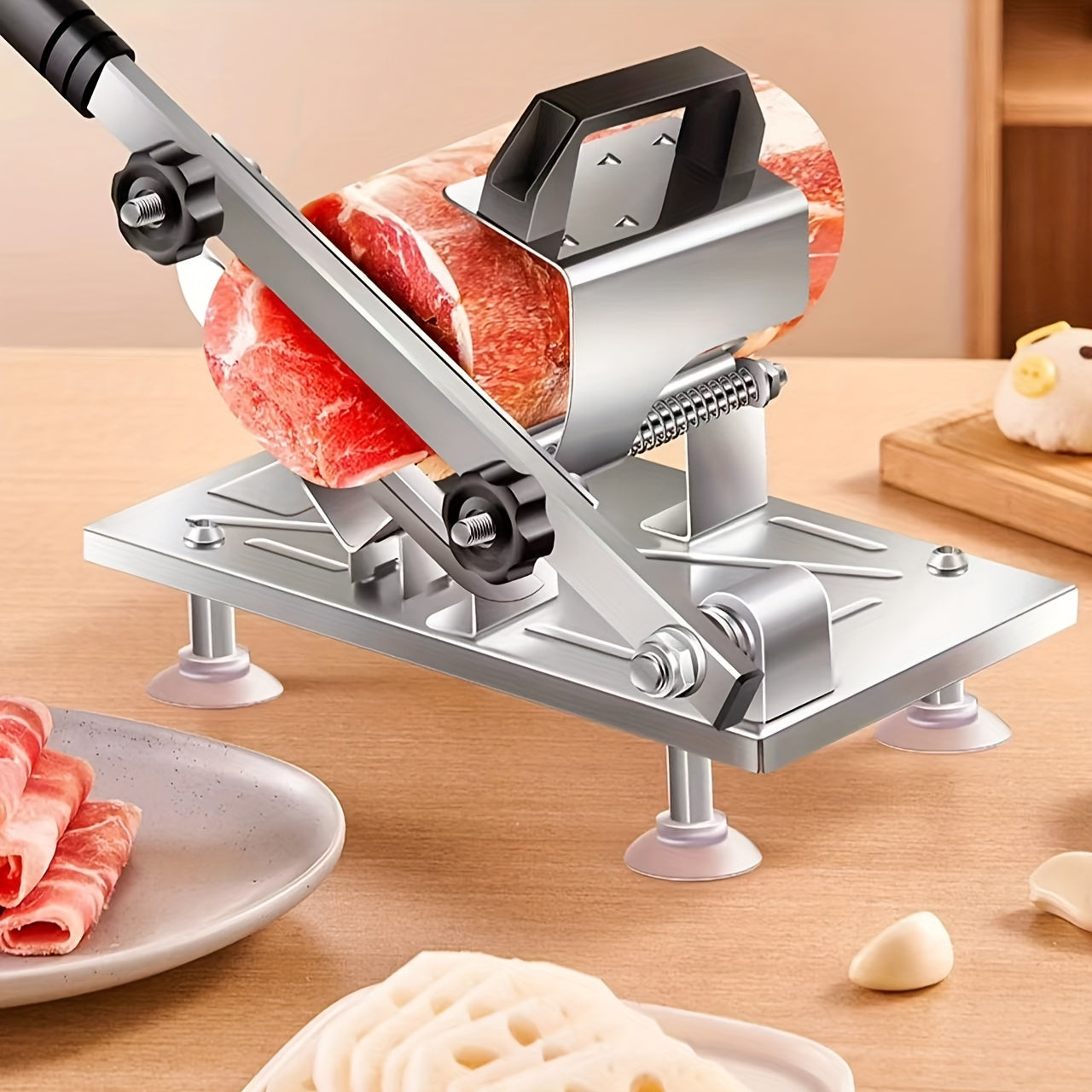 One-piece Stainless Steel Manual Meat and Vegetable Slicer, Ideal for Accurate Slicing and Shaving, Essential Kitchen Tool Kitchen Gadget