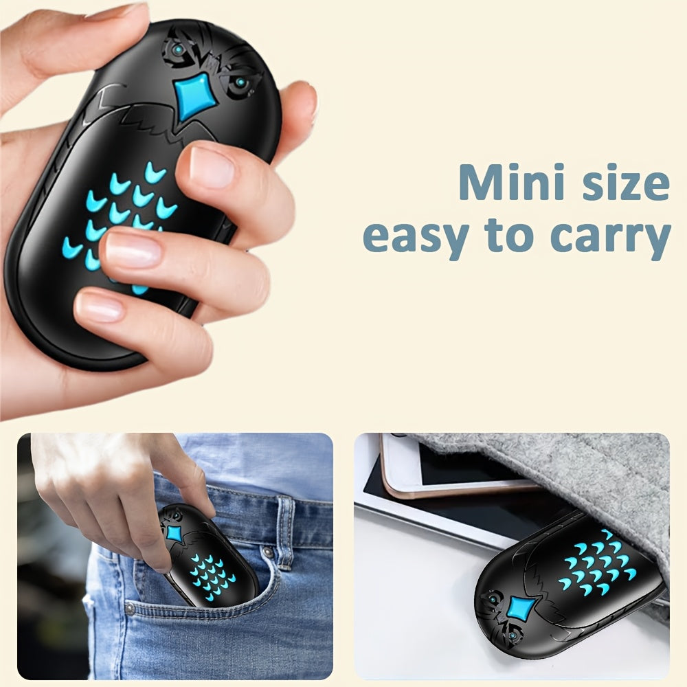 Stay warm on-the-go with our 2-piece USB rechargeable hand warmers. These portable electric pocket heaters feature quick charge technology and a powerful 6000mAh lithium battery. Made of durable ABS plastic and metal, they are perfect for outdoor