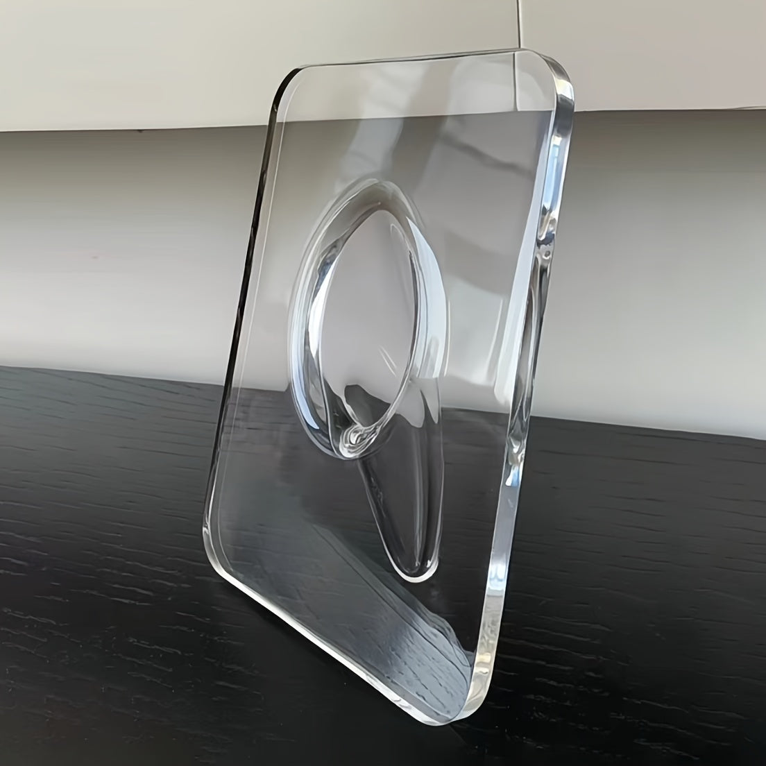 Art Deco-style acrylic resin bud vase with geometric transparent oblong design. Doubles as a creative picture frame. Ideal for home or office décor. Makes a great small gift (flowers not included).