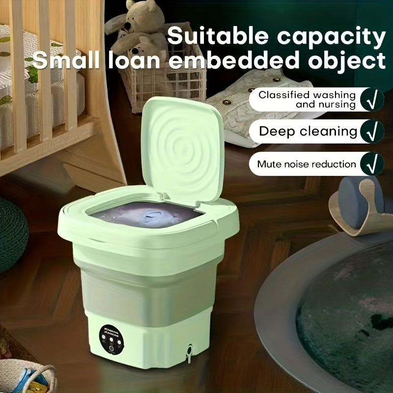 1pc 8L Folding Mini Washing Machine: Ideal for small loads and easy to transport for business travel.