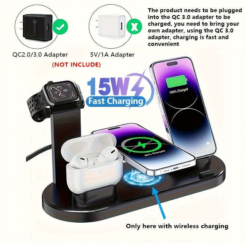 3-in-1 wireless charging station for iPhone and other devices.