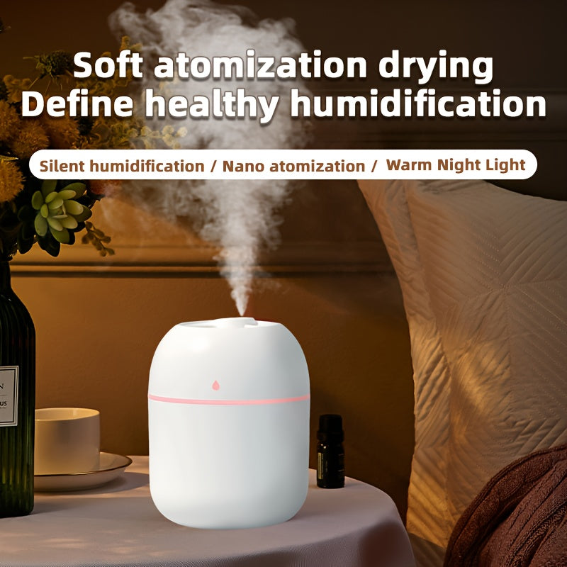 A versatile night light aromatherapy machine with USB humidifier, suitable for various spaces such as bedrooms, living rooms, offices, and cars. Features Lucky Color car aromatherapy option