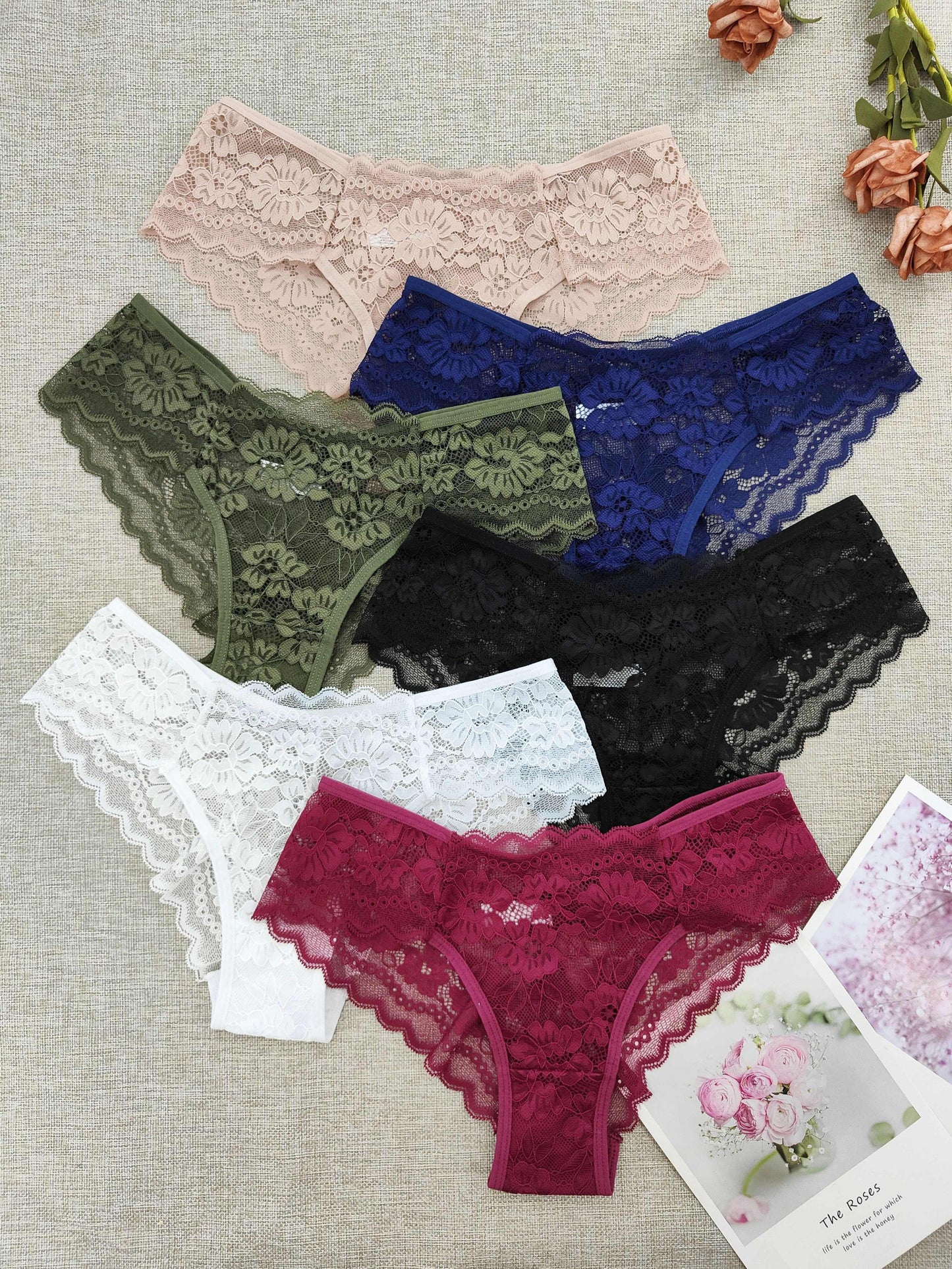 Women's lace triangle underwear 6-pack