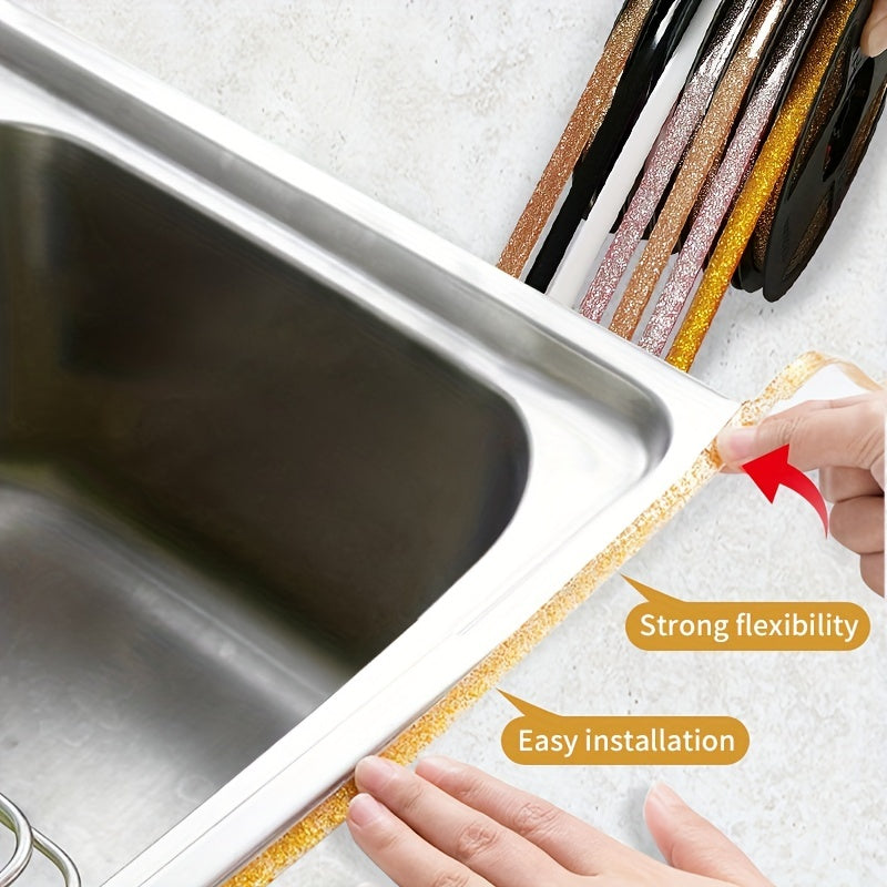 Waterproof tape for bathroom decoration, seals wall gaps and edges, self-adhesive.