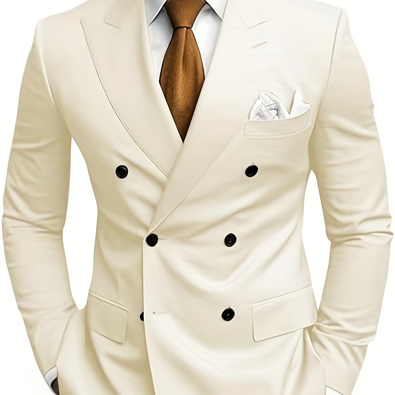 New men's casual blazer for light business and mature gentleman style, with a high-end feel and touch of elegance.