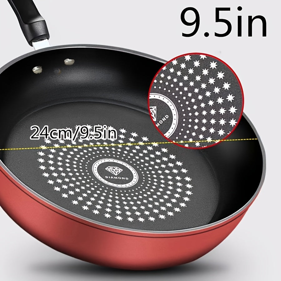 Non-stick Household Frying Pan for Oil-Free Cooking, Ideal for Induction Cooker and Gas Stove. Features Medical Stone Coating, Crystal Diamond Flat Bottom, and Thickened Design to Reduce Smoke and Oil Usage. A Multifunctional and Universal Kitchen