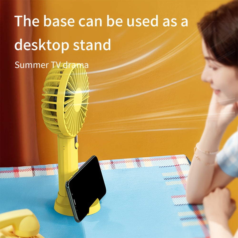 Stay cool anywhere with this lightweight, handheld mini fan that is ultra-portable and USB rechargeable. Perfect for office, outdoor activities, travel, and camping.