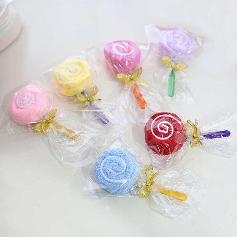 2 or 4 pieces of lollipop-shaped cake towels, a creative and charming gift for weddings or birthdays.