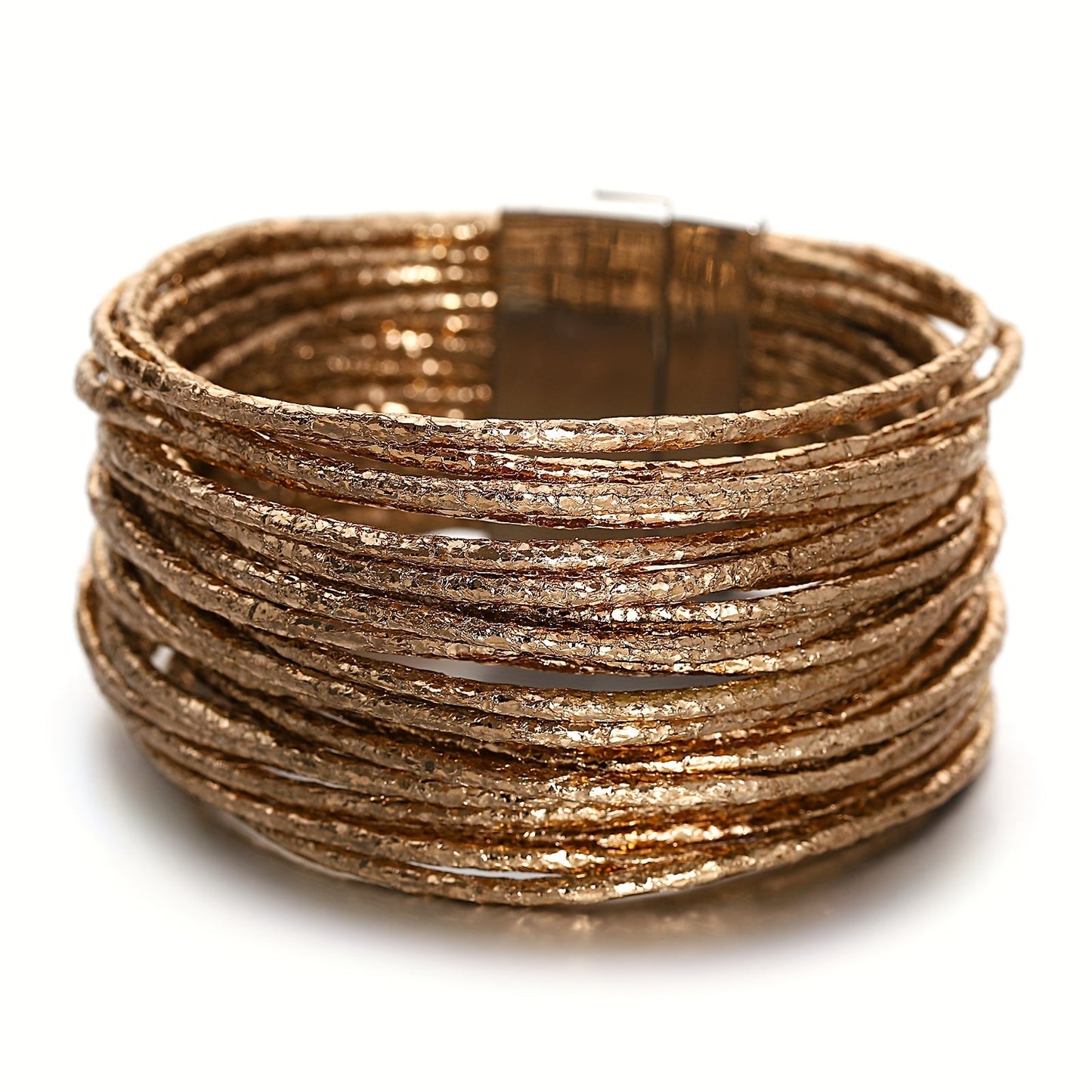 This Multilayer Wrap Bracelet features Slim Stripes and Metallic Shiny Glitter Leather, with a Magnetic Clasp that makes it easy to put on and take off. Perfect for Men and Women, this Bracelet is great for Holiday Parties and makes a unique Birthday