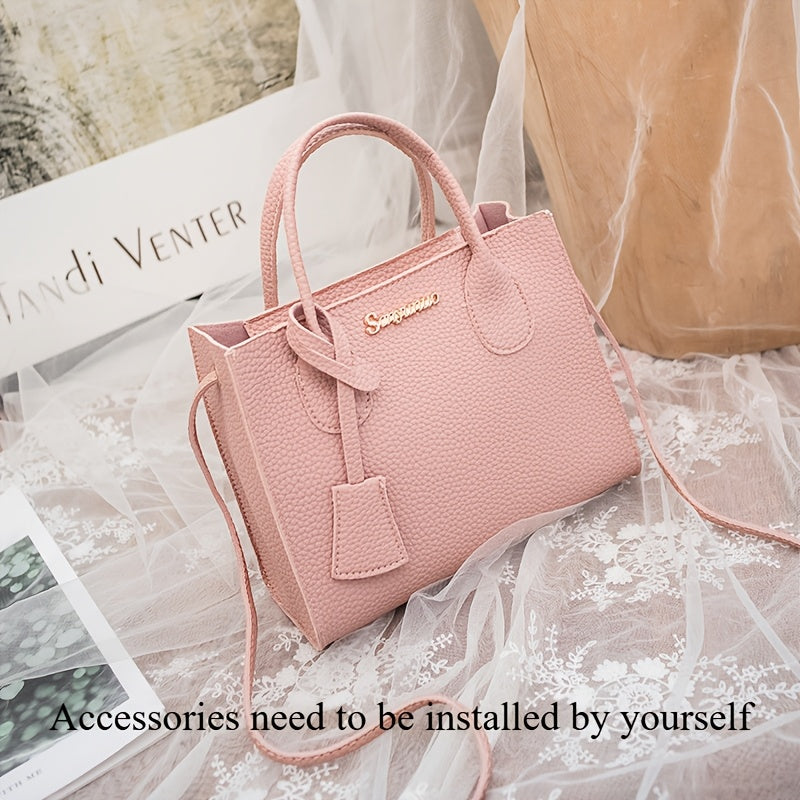 Affordable lychee pattern ladies handbags for women