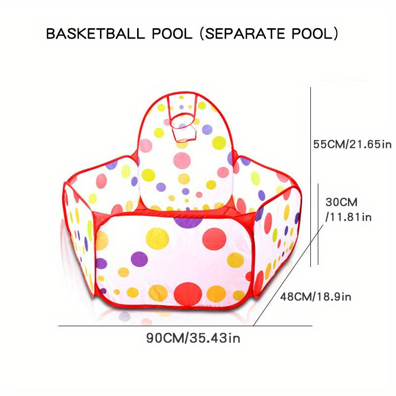 Kids' Ocean Ball Pool with Basketball Basket Toy