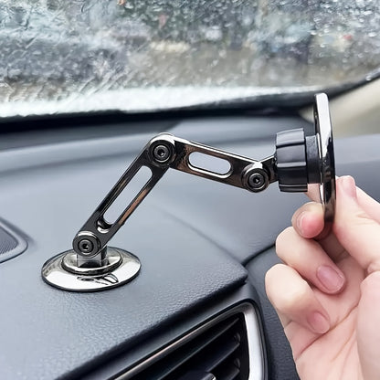 Universal car phone holder with magnetic wall attachment, rotating design, waterproof PC material, compatible with all smartphones.