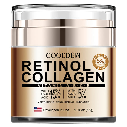 COOLDEW Retinol Collagen Face Cream - 1.94oz, Moisturizing Day & Night Cream for All Skin Types, Paraben-Free, Firming & Brightening