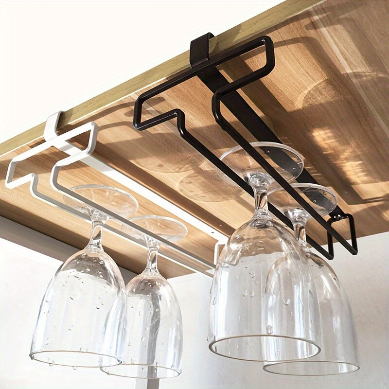 Metal Stemware Rack for 1 piece, Hanging Storage Organizer for Glassware under Cabinet, Modern Home Bar No-Drill Hanger