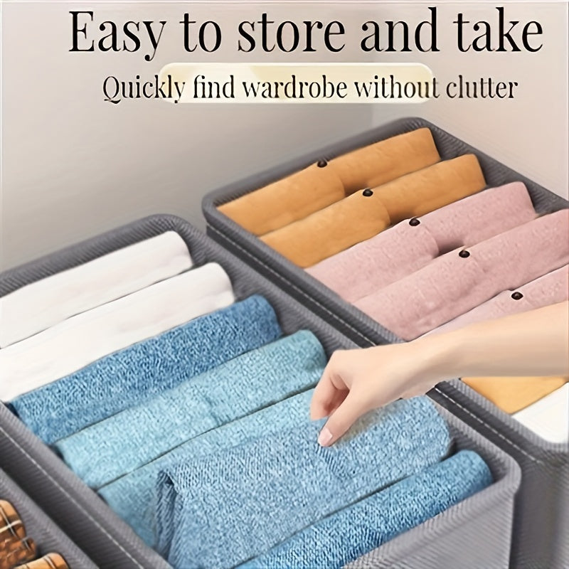 Foldable Fabric Clothes Organizer with Drawer-Style Storage Box - Ideal for Storing Pants & Apparel, Made of Polyester Material with Large Capacity