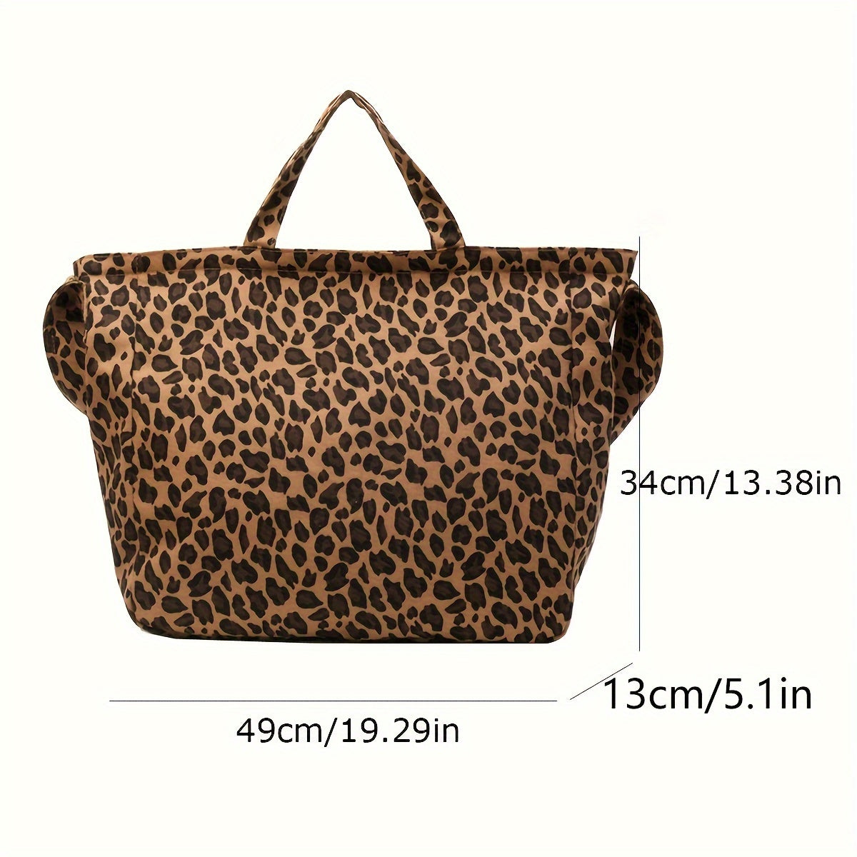 Leopard Print Tote Bag for Women – Stylish, Large Capacity, Versatile, Zipper Closure