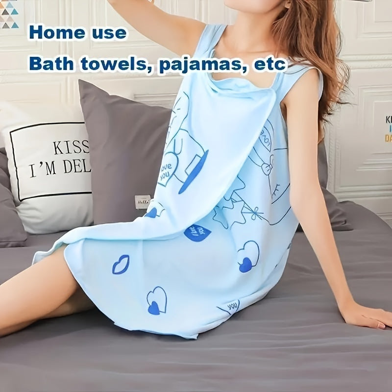 Cute Rabbit Bath Wrap Towel: Absorbent & Quick-drying, Super Soft, Ideal for Women in Bathroom, Bedroom, Spa.