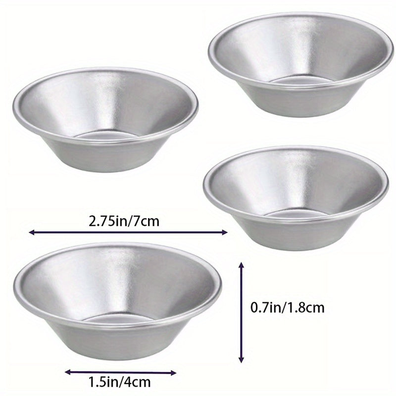 4 small stainless steel sauce cups in 6 sizes for commercial use, perfect for appetizers and condiments.