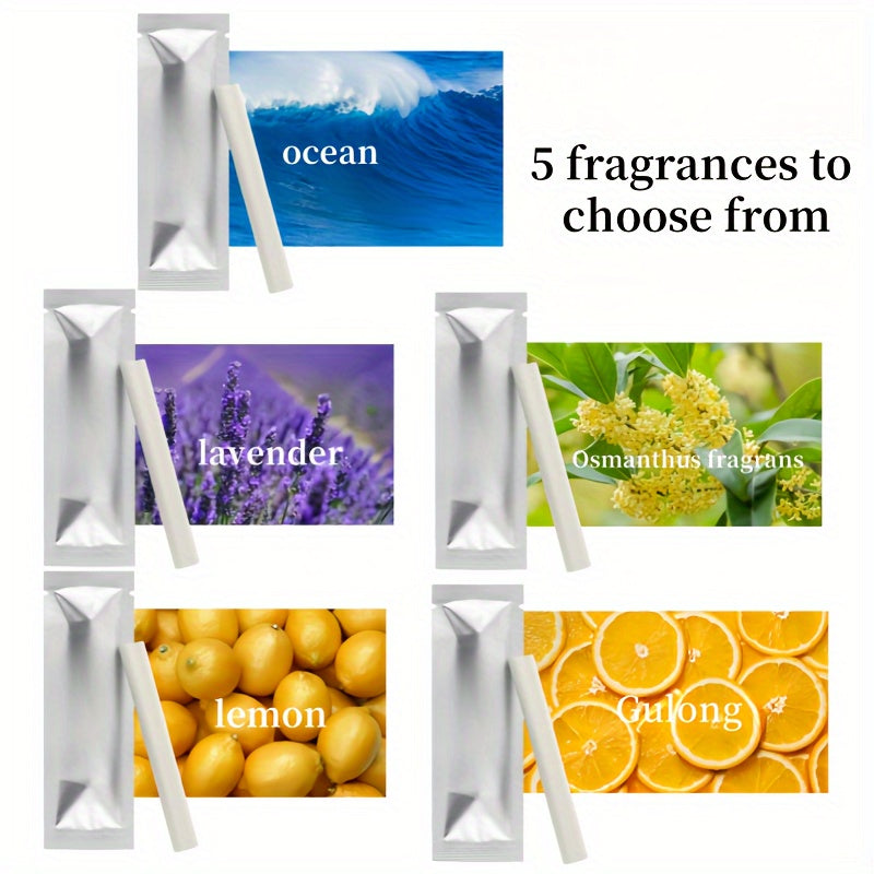 Car Air Fresheners and Ventilation Clips, Aroma Sticks, Perfume Decoration Set with Diffuser and Solid Fragrance Stick.