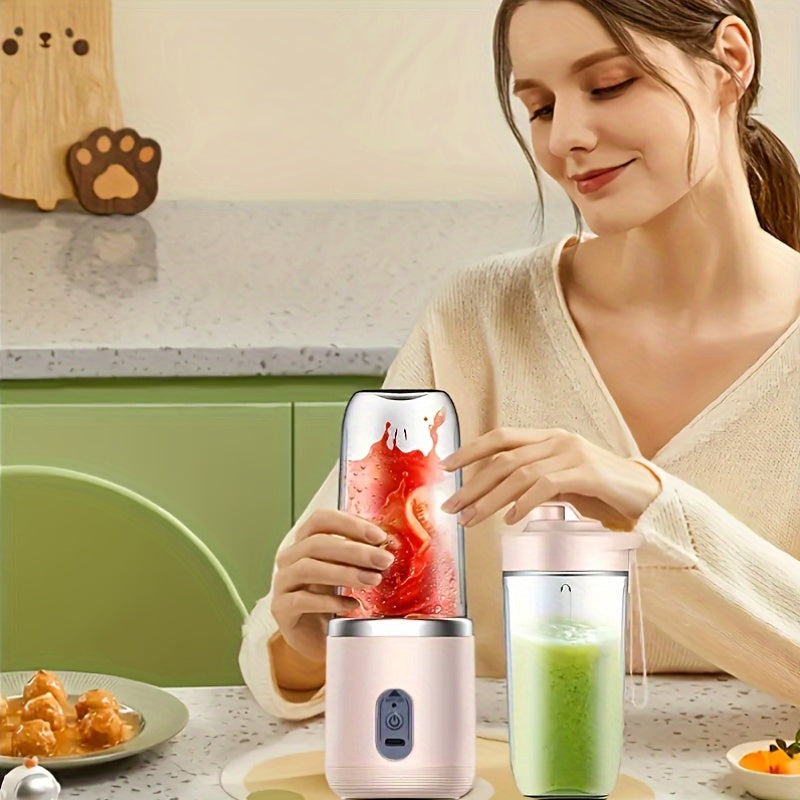 Portable Multifunctional Cordless Juicer with USB Charging, Two Cups, Sports Lid, Six Blades for Quick Juice Extraction. Enjoy Fresh and Exquisite Juice Anywhere - Perfect for Home, Kitchen, and Travel.