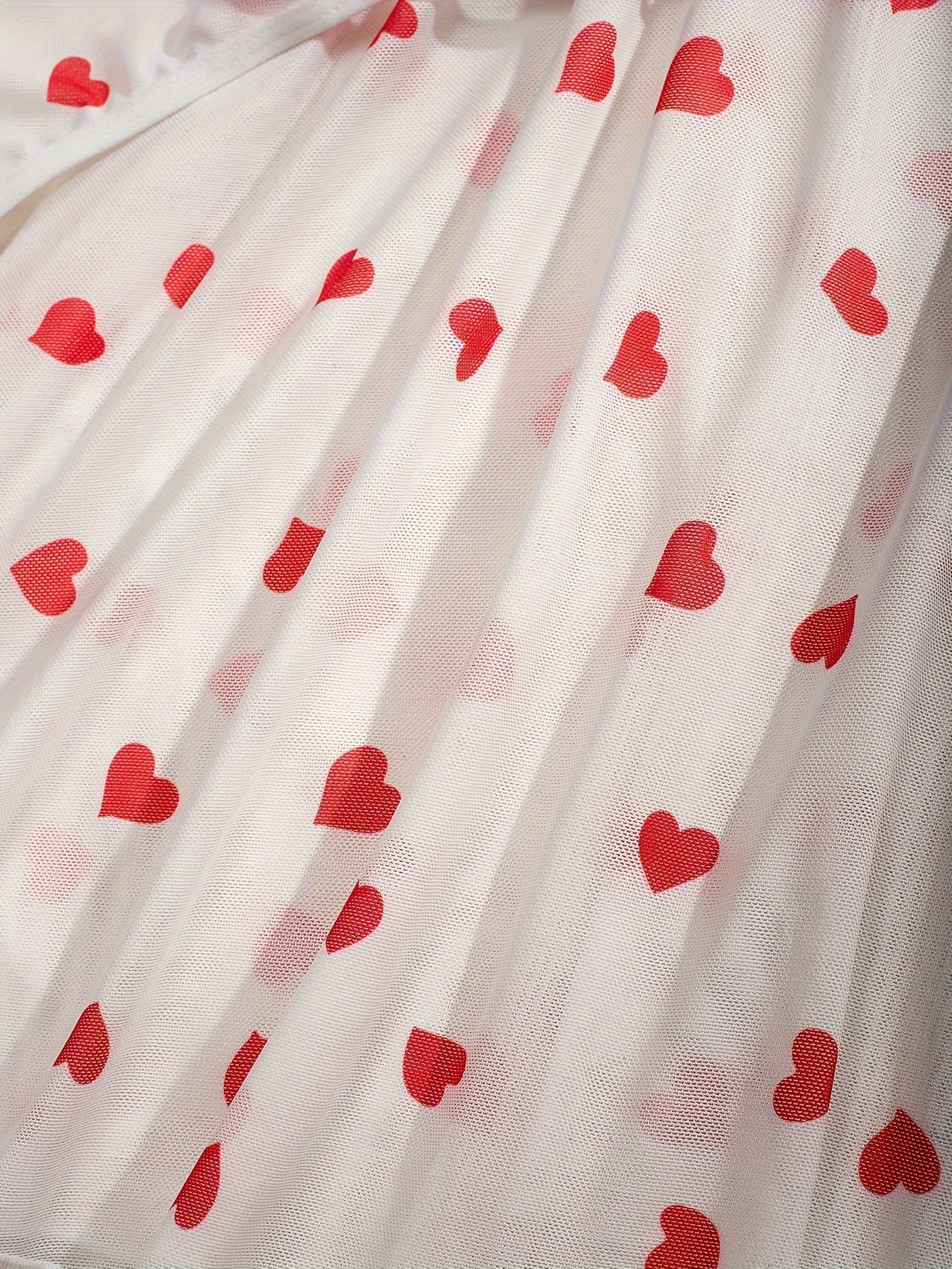 Seductive heart print nightgown set with matching thong for romantic evenings