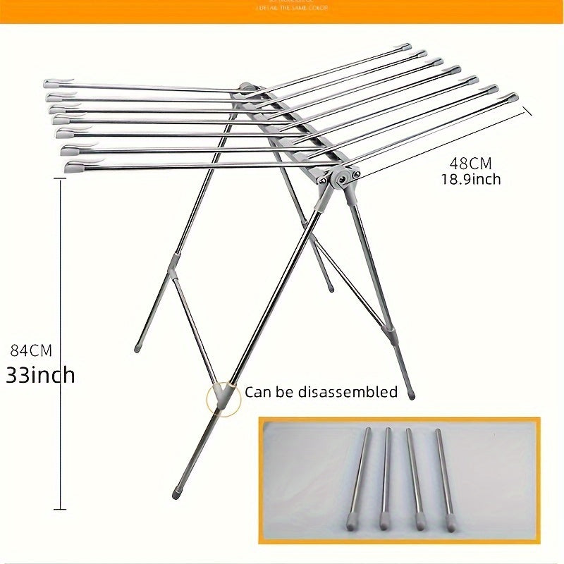 Foldable Clothes Drying Rack - Perfect for Outdoor Camping and Home Use! This freestanding laundry dryer stand is made of durable stainless steel and is easy to store when not in use. Ideal for drying racks.