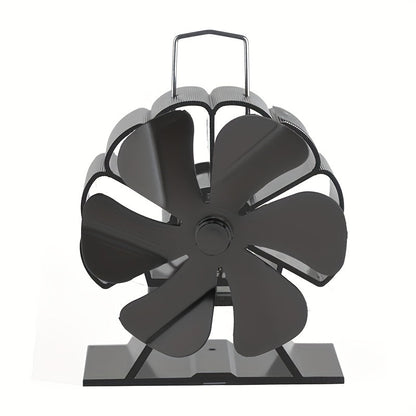 Thermal Heating Fan with Heat Power, Ideal for Gas Stoves, Outdoor Ice Fishing, and Cooking - Featuring Six-Leaf Design.